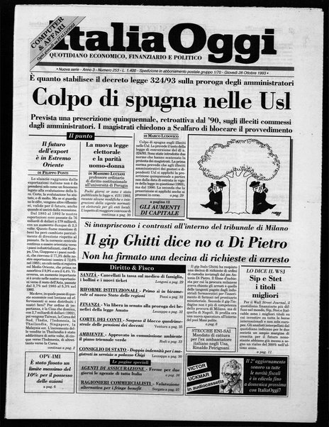 Italia oggi : quotidiano di economia finanza e politica